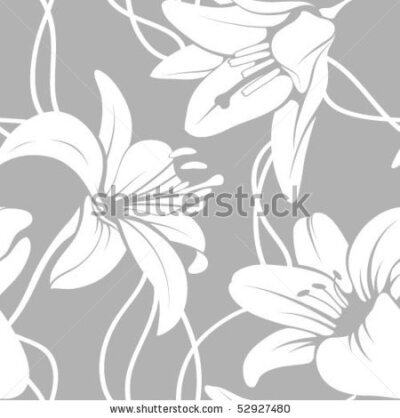 Vector lilly seamless pattern - stock vector