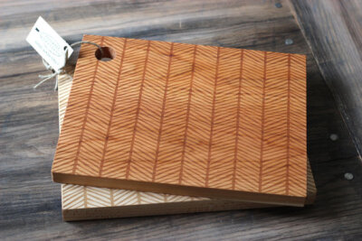 Herringbone Cutting Board - Wood Engraved Modern Pattern