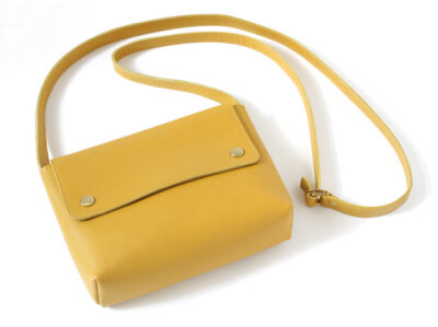 Medium Crossbody Bag Genuine Leather Curry, golden hardware, small satchel bag, handbag