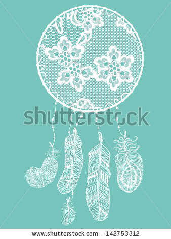 Abstract decoration lacy dream catcher. Vector illustration, vintage style. - stock vector