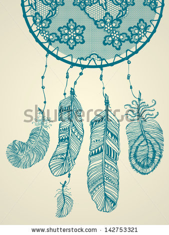 Abstract decoration lacy dream catcher. Vector illustration, vintage style. - stock vector