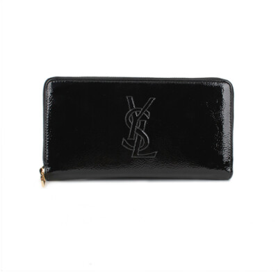 YSL 伊夫.圣罗兰 女款漆皮黑色拉链长夹 314902 AB9GJ 1000