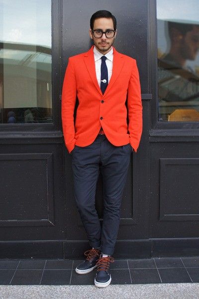 Orange and navy