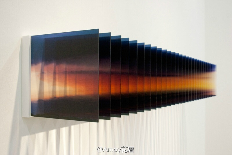 结合了摄影与装置艺术的[Layer series] by Nobuhiro Nakanishi .有种景色流动的感觉.