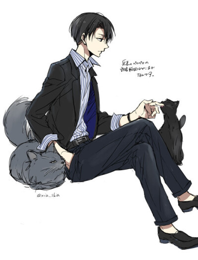 进击的巨人 猫系&amp;犬系。【via twi シア（侵删