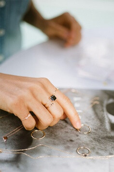 emerald cut onyx ring / jennie kwon