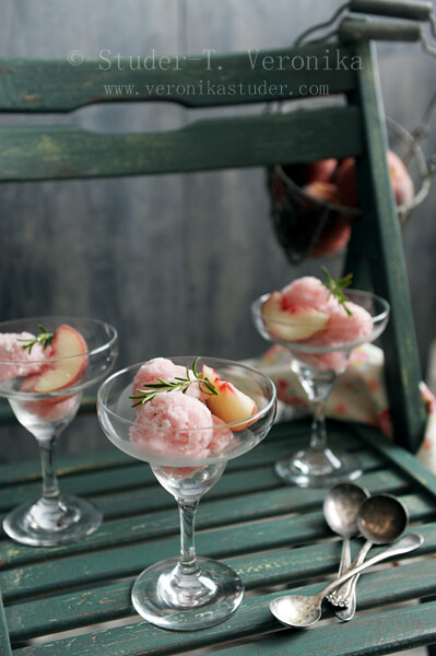 peach rosemary sorbet