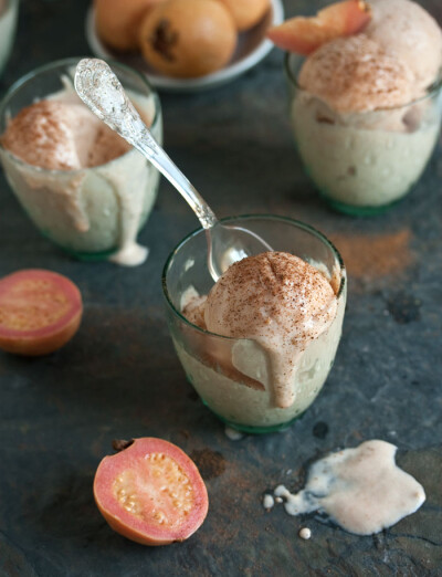 lightly poached guava ice cream