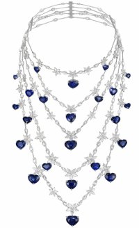 萧邦心形切割蓝宝石铂金项链