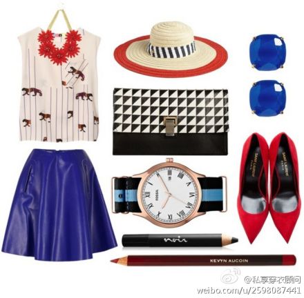 ashion单品~上衣：MSGM；半裙：Baum und Pferdgarten；鞋：Yves Saint Laurent；包：Proenza Schouler；表：Fossil；耳钉：Kate Spade；帽子：Juicy Couture