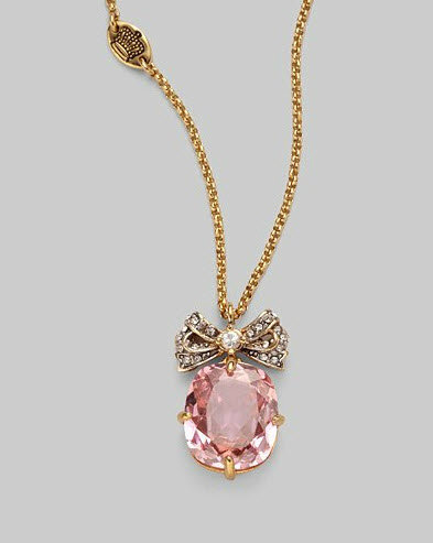 juicy couture 许愿款粉钻蝴蝶结项链