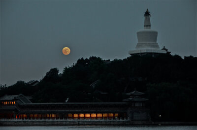 Super Moon over Behai Park Beijing China 02 by *DanMorrill on deviantART