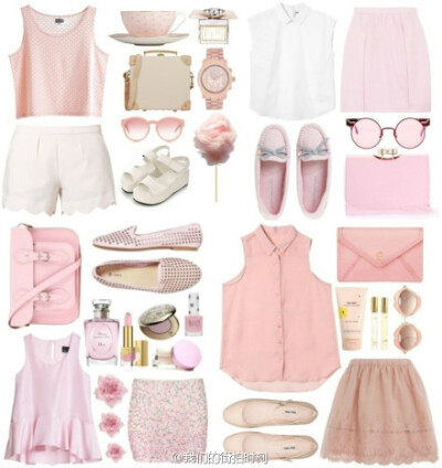 #style Tips# icecream pink！这样充满少女气息的粉色搭配让人不禁联想到甜甜的冰淇淋