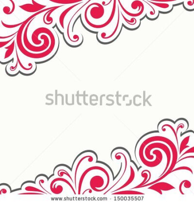 Floral decoration. Floral pattern. Floral frame. Calligraphic design element. Russian style. - stock vector