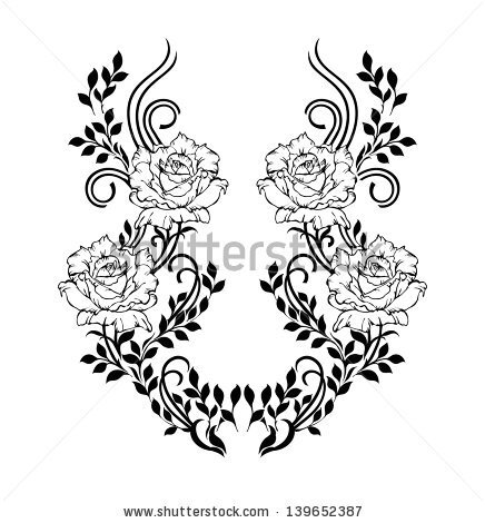 Decorative elements pattern design - stock photo