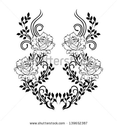 Decorative elements pattern design - stock photo