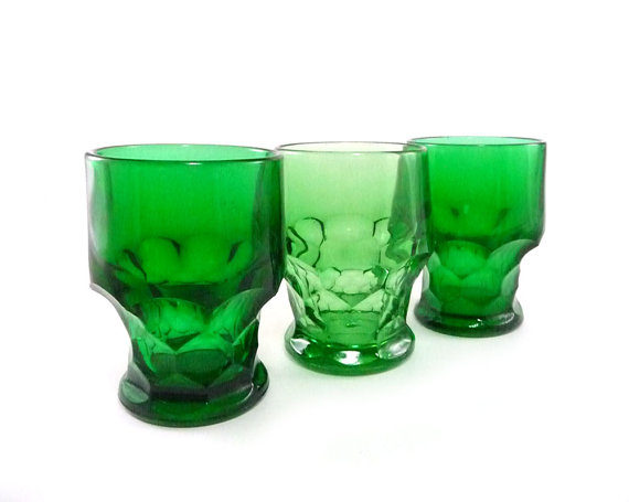 Emerald green tumblers - anchor hocking drinking glasses