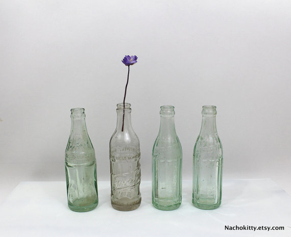 4 Soda Water Bottles, Vintage Crystal Springs, John Graf, Wisconsin