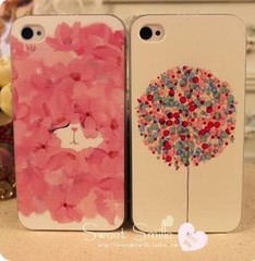 新款小清新碎花 彩绘外壳iphone4/4s手机壳