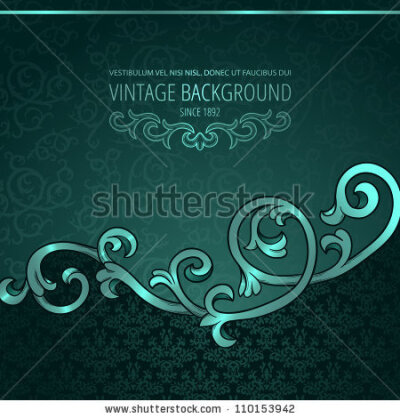 Vintage background with damask pattern - stock vector