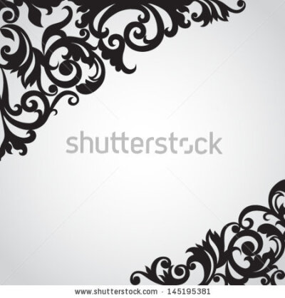 Vector baroque ornament in Victorian style. Element for design. It can be used for decorating of invitations, greeting cards, decoration for bags and clothes. - stock vector