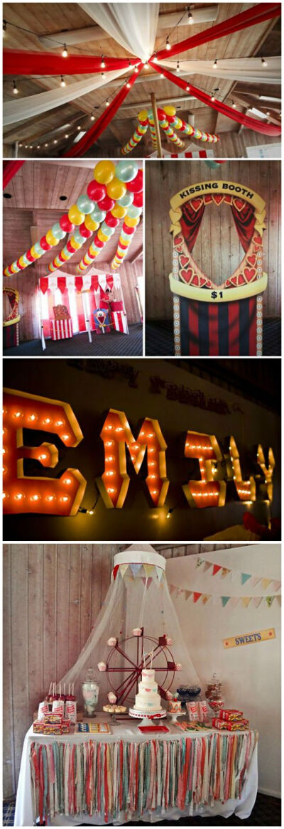 Party Theme ● vintage circus birthday party @ Stacipetersen. Funny how these ideas that fit her party keep popping up!