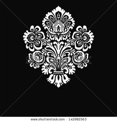 Vector flowers patterns on a black background - stock vector