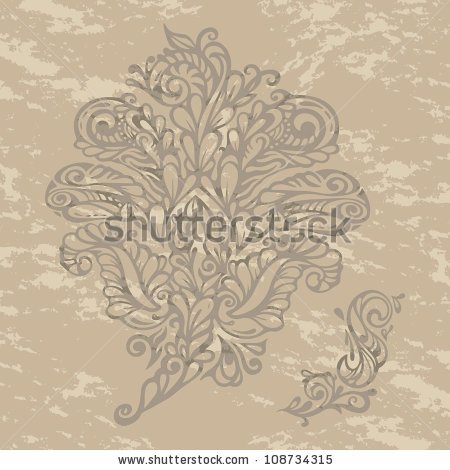 Floral design element renaissance style, model for design of gift packs, patterns fabric, wallpaper, web sites, etc. - stock vector