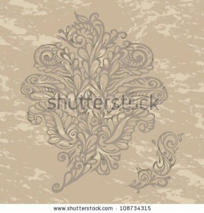 Floral design element renaissance style, model for design of gift packs, patterns fabric, wallpaper, web sites, etc. - stock vector