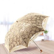 龙翔蕾丝防紫外线超轻折叠遮阳伞超强防晒黑胶太阳伞50小时代伞