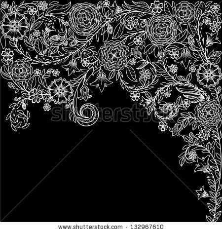 Vintage background with doodle flowers - stock vector