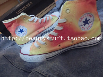 △暴力芭比SPANK风 独家 迷幻 渐变色 帆布鞋 PINK女