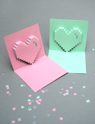Popup pixel valentines card 2013