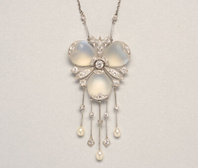 Necklaces &amp; pendants - moonstone and pearl pendant - Inez Stodel