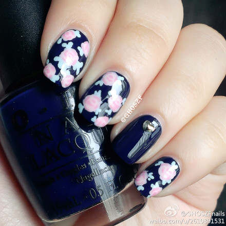 Rose nail 小碎花指甲~