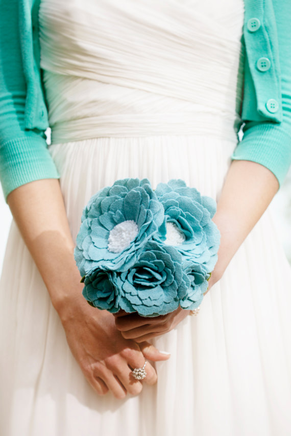 Felt peony alternative bouquet