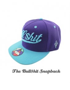 BULLSHIT snapback欧美街头潮流 经典复刻平沿棒球帽 紫 湖蓝LOGO