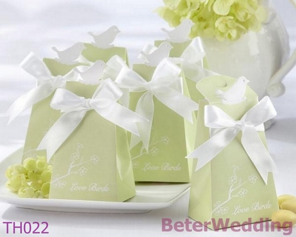 BeterWedding TH022 Olive Green Love Birds Icon Favor Box