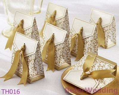 BeterWedding TH016 Gold Ribbon Favor Box,chocolate bag