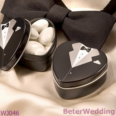 BeterWedding WJ046 Tuxedo Mint Tin,Chocolate Candy Box