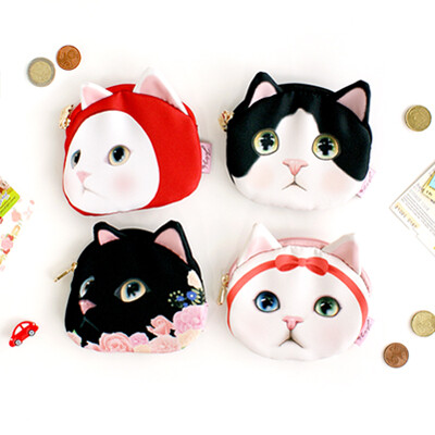 韩国jetoy可爱猫咪硬币包多功能卡夹卡包零钱包小收纳包