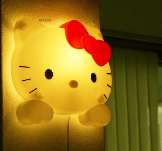 hello Kitty壁灯 小夜灯 挂灯 气氛卧室猫头灯生日礼物