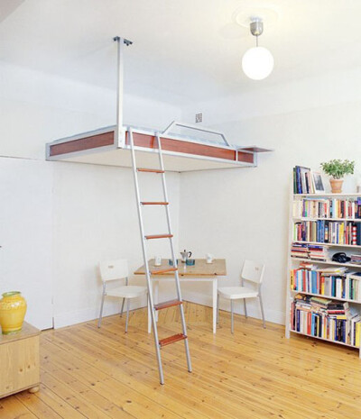 hanging loft bed scandinavian style