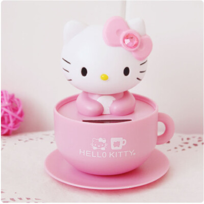 Hello kitty 太阳能摇头公仔 汽车摆件 轻松熊咖啡杯摇头公仔