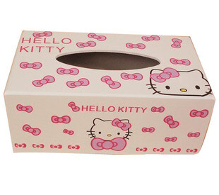 Hello kitty 精品木质卡通纸巾盒 可爱纸巾抽 卡通纸巾套