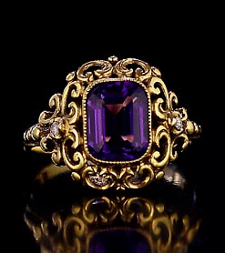 Antique Rings for sale | Russian Siberian Amethyst Ring, 1904-1908