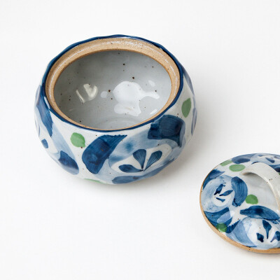 安和和乔 日式和风手绘陶瓷糖罐子收纳罐 有盖餐具创意调味罐瓶