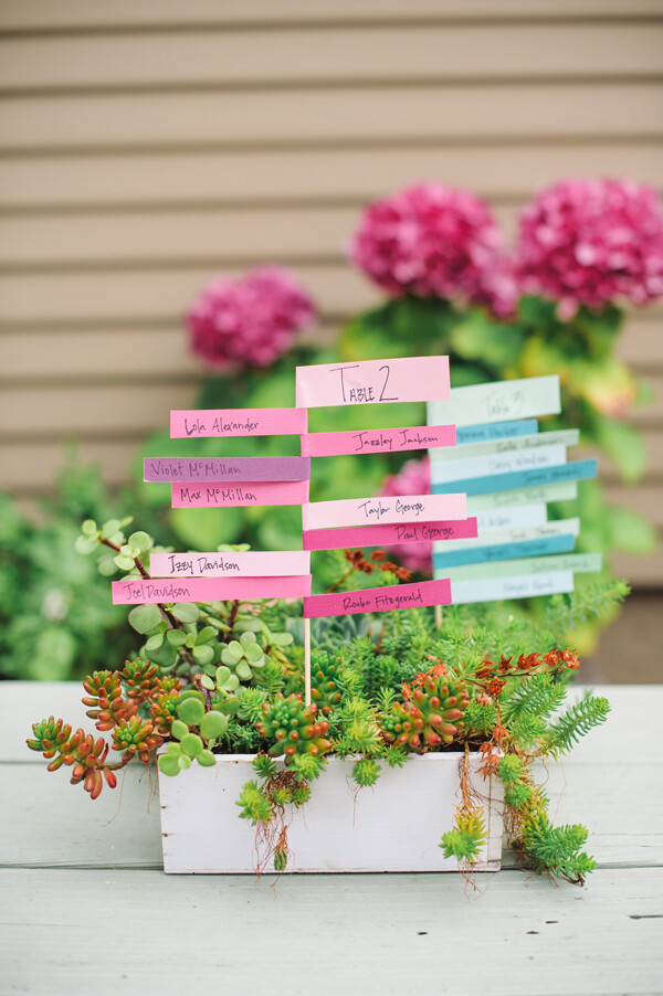 Stacked paper seating cards | A Subtle Revelry