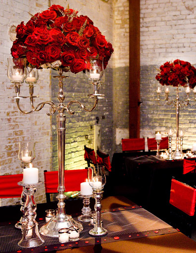 red, roses, tabletop decor, reception decor