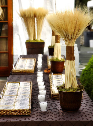 wheat, flowers, reception